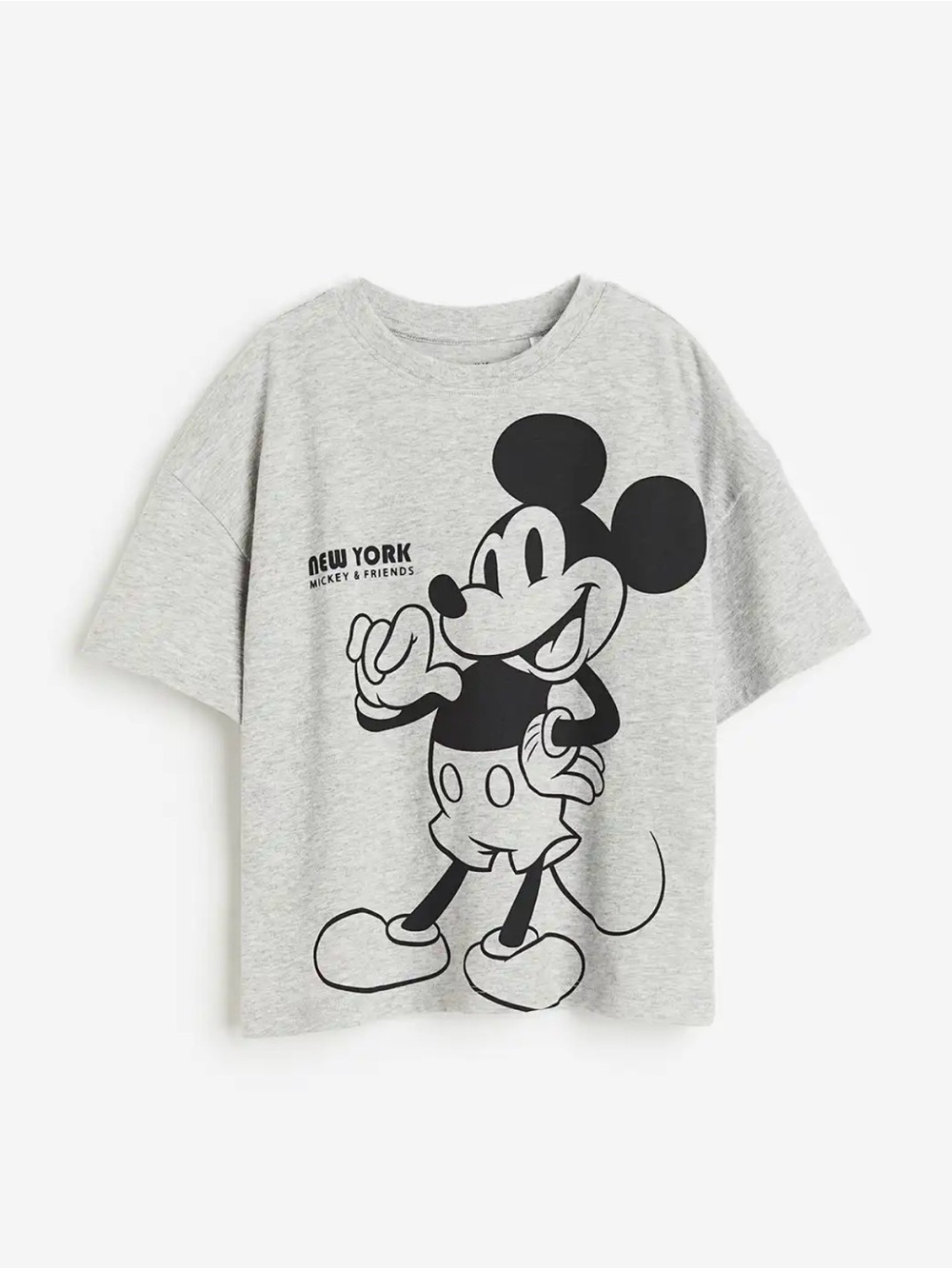 H&M Gray & Black Mickey Mouse Short Sleeve Tee